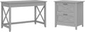 48W Cape Cod Gray Writing Desk with 2 Drawer Lateral File Cabinet N827152