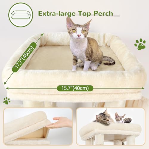 Light Grey Heavy Duty Cat Tree with Scratching Post N607