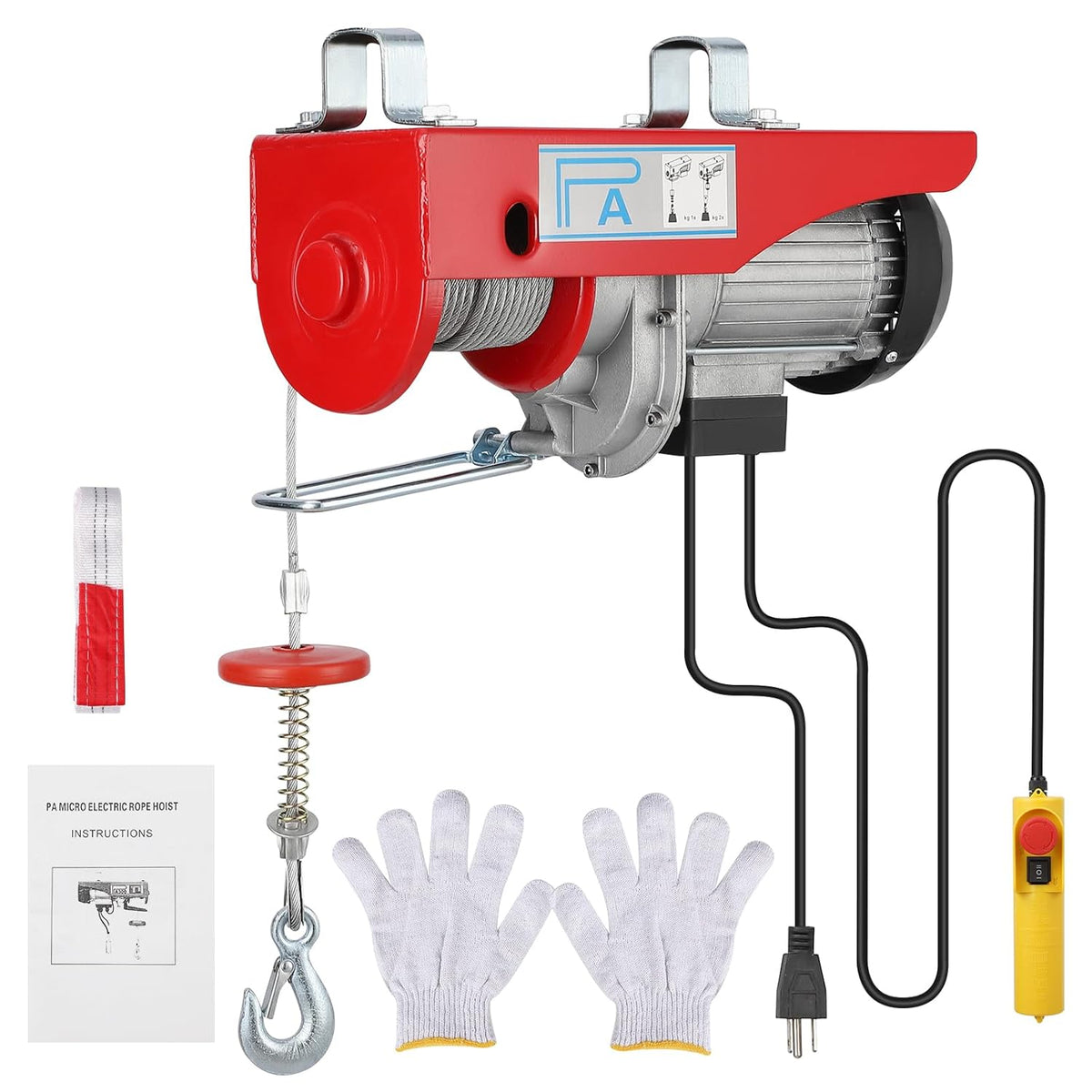 Electric Hoist 1760lbs 39FT Single Cable Lifting Height Steel Wire Winch L981004