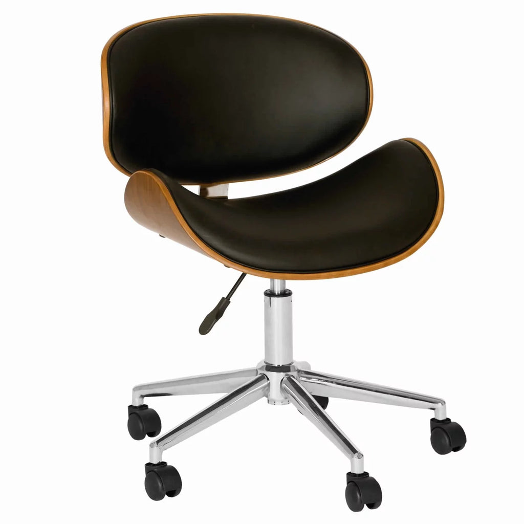 Brown and Black Swivel Office Chair N601872