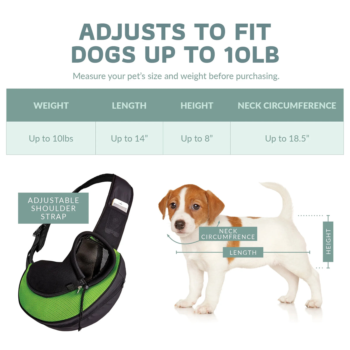 Green Pet Carrier Sling Bag B252174