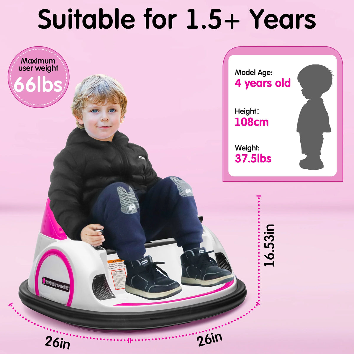 12V Bumper Car for Kids with Remote Control D9353