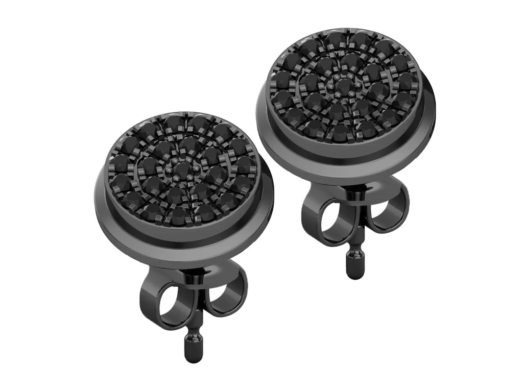 Black Diamond Double Halo Stud Earring T81177