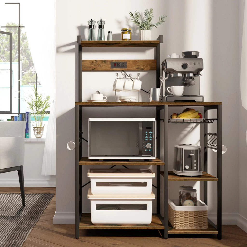Wood Kitchen Storage Rack with Power Outlet B887