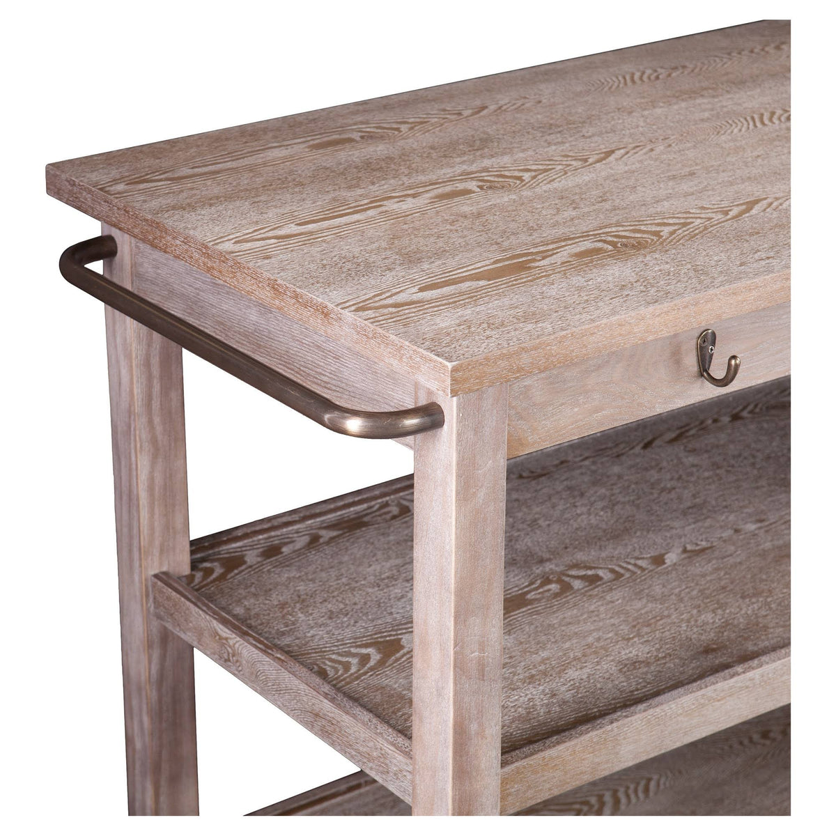 Whitewashed Burnt Oak Kitchen Cart C214