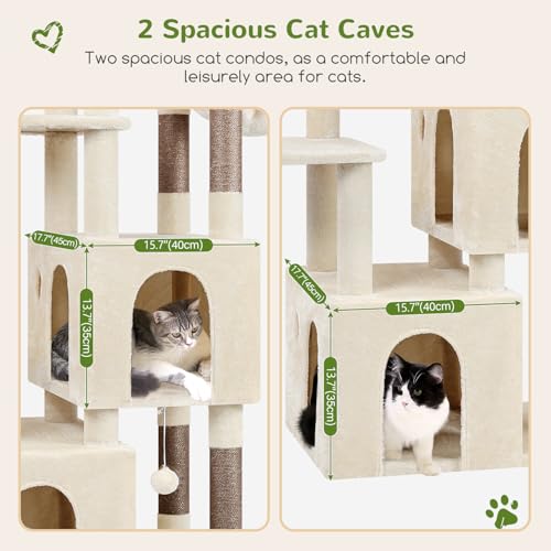 Light Grey Heavy Duty Cat Tree with Scratching Post N607