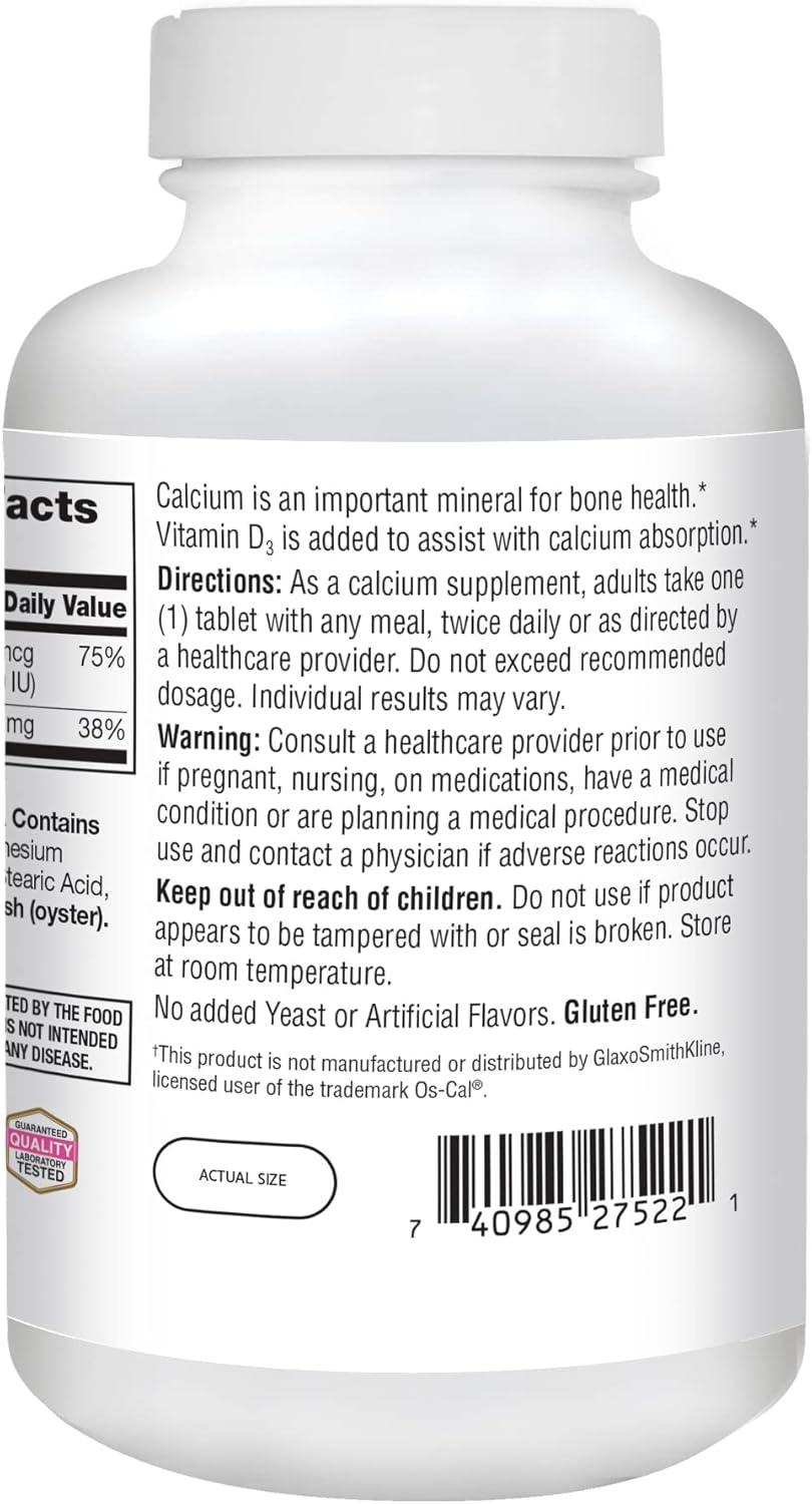 Calcium 500 Plus Extra D Caplets, 400 Count M21755