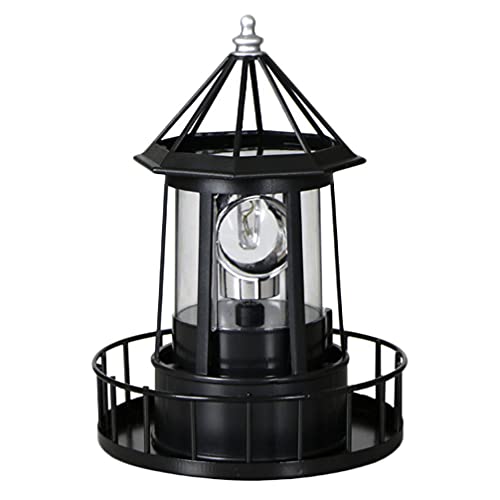 LED Solar Revolving Lighthouse Lamp O57422