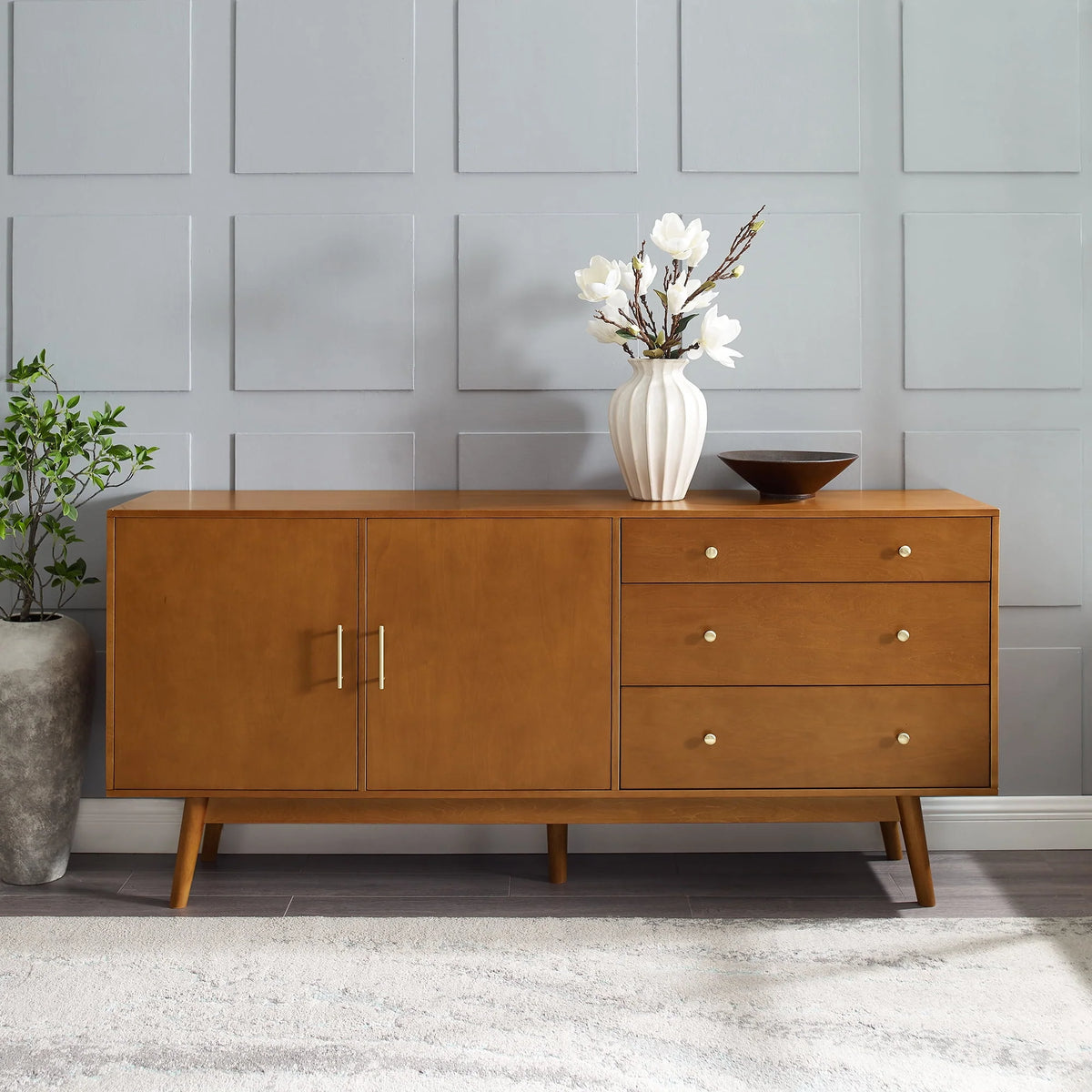 Mid Century 3-Drawer and 2-Door Sideboard S378