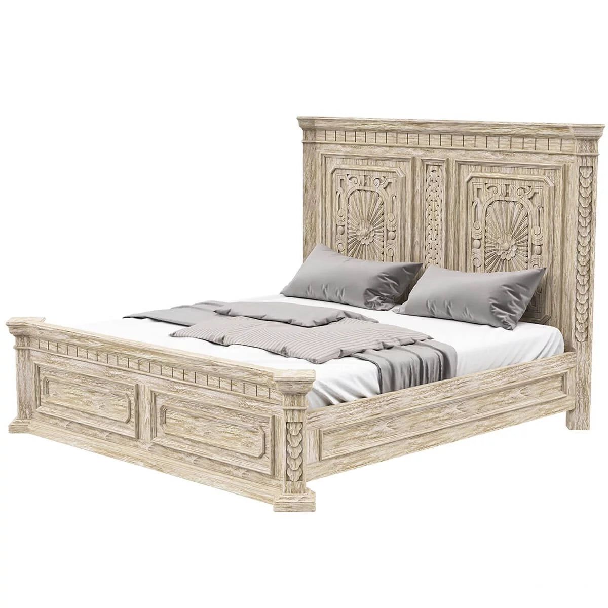 Rustic Platform Bed A89052