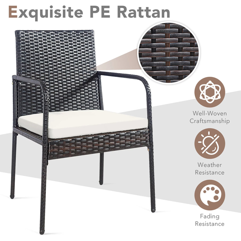 4 Pc Wicker Rattan Patio Dining Chairs W559