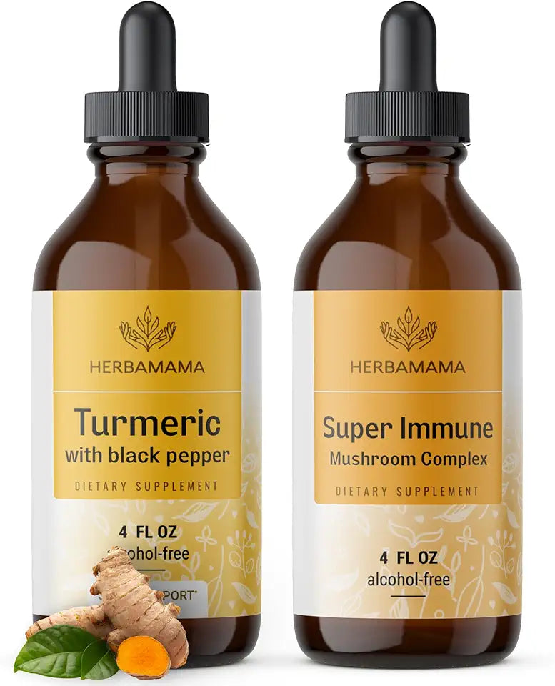 Turmeric Curcumin & Mushroom Complex Liquid Drops 2 Pack O967
