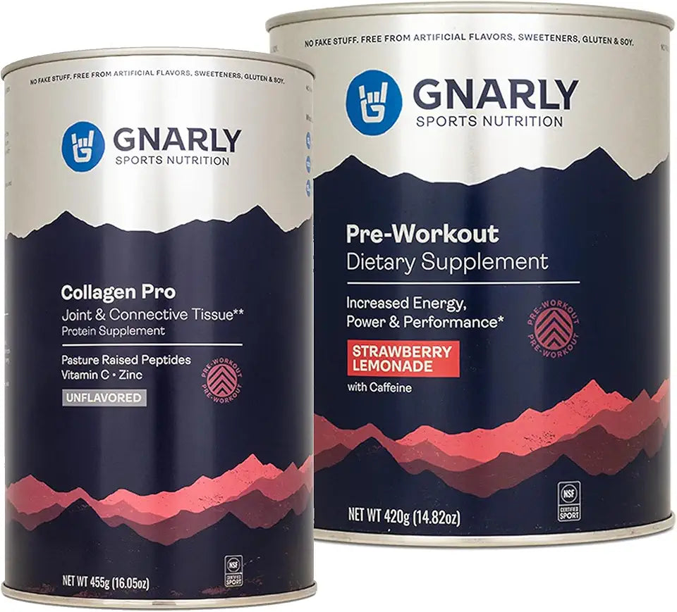Unflavored Collagen Pro and Strawberry Lemonade Preworkout I4428