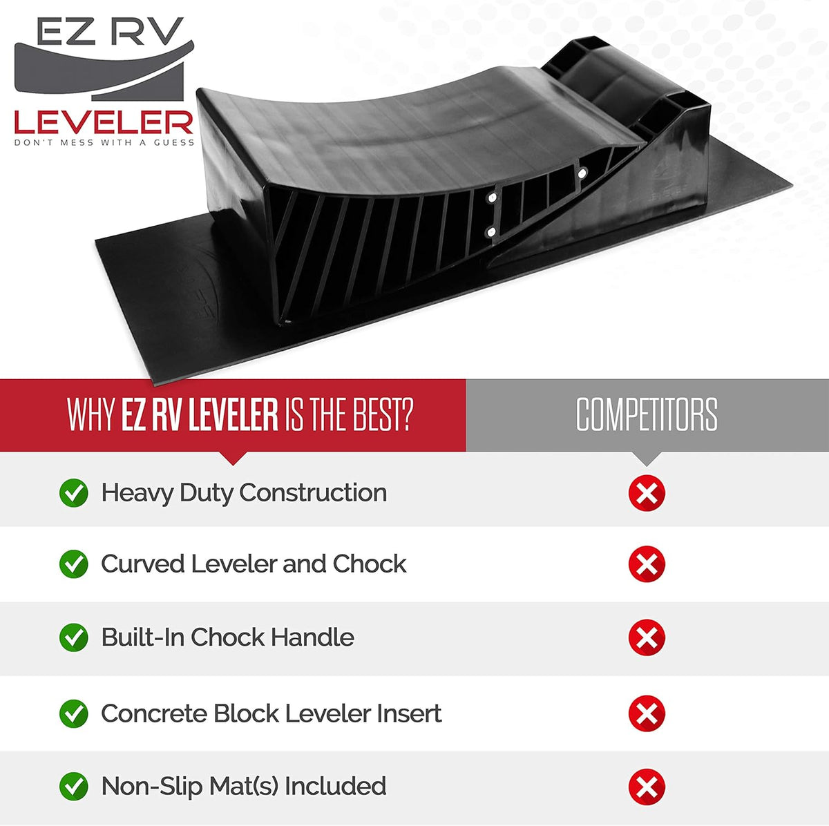 Curved Leveling Ramp with Chocks and Rubber Mat for Single Axle Campers A23470