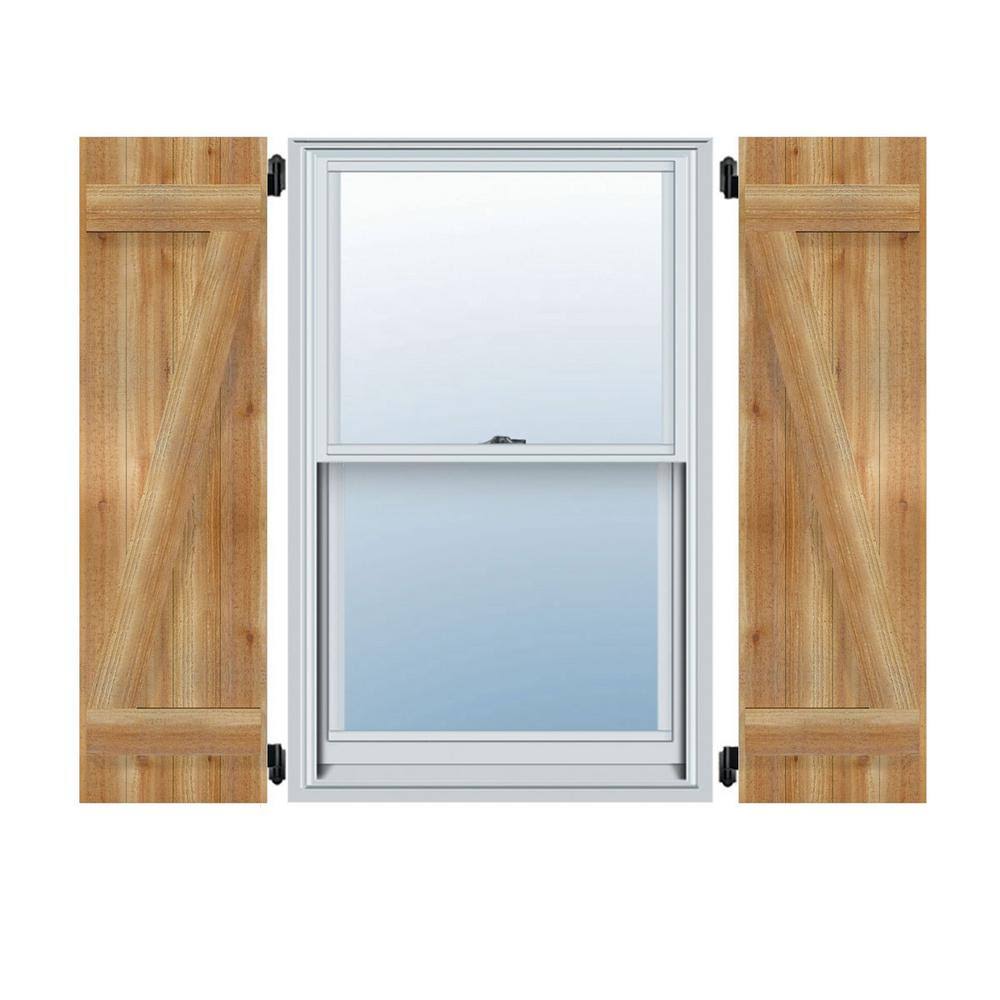 Rough Sawn Western Red Cedar Board-n-Batten Shutters with Z-Bar X49031