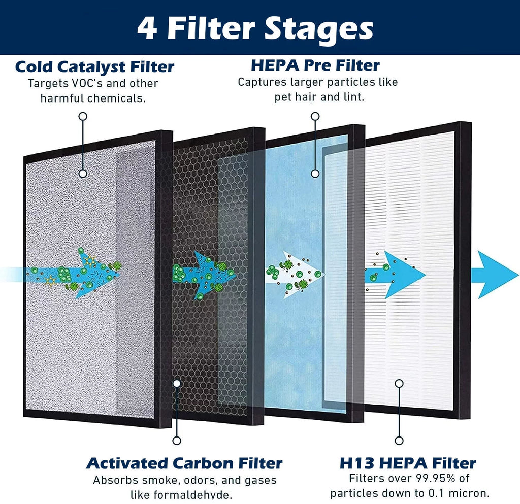 True HEPA H13 Filter + Carbon Pre Filter Replacement Set A1101