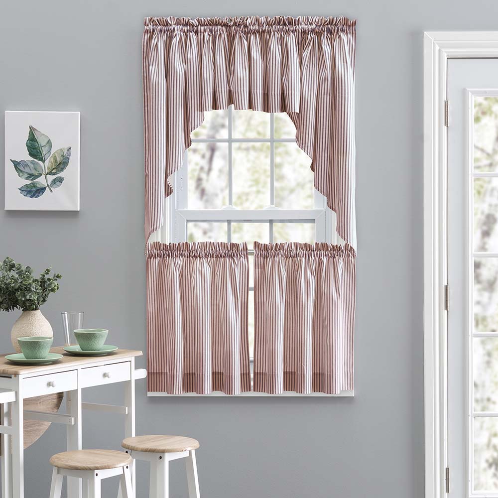 Brick Ticking Stripe Curtain 56" x 36" A117