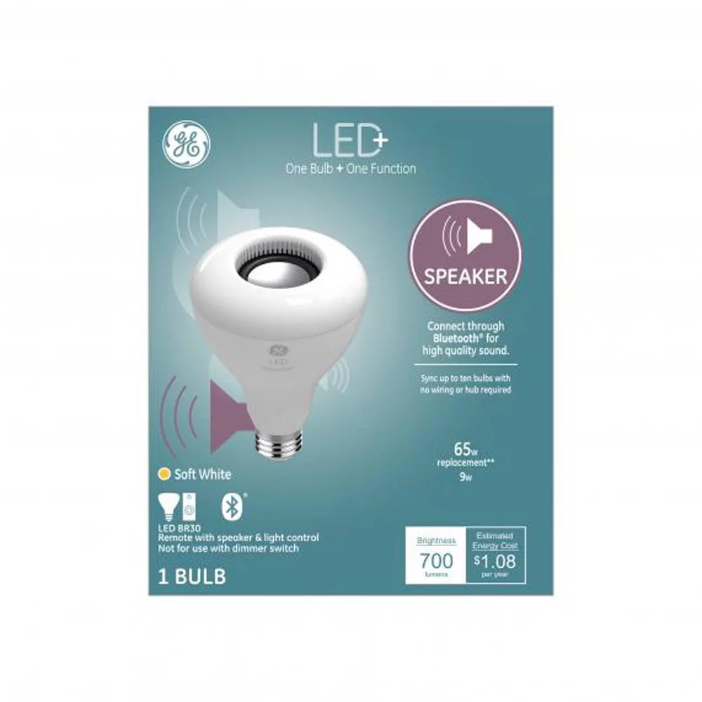 LED+ BR30 Soft White Indoor Flood Light Bulb with Speaker, 1 Pack F857474