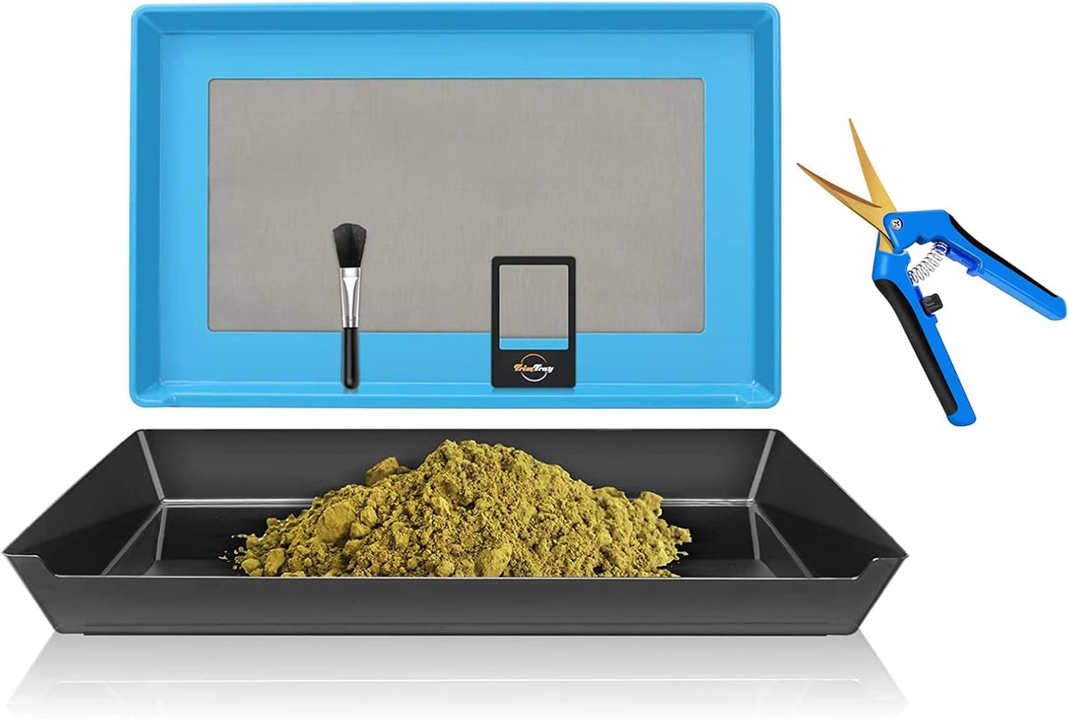 Black & Blue Bud Trimming Tray with Titanium Coated Pruning Shear Z336