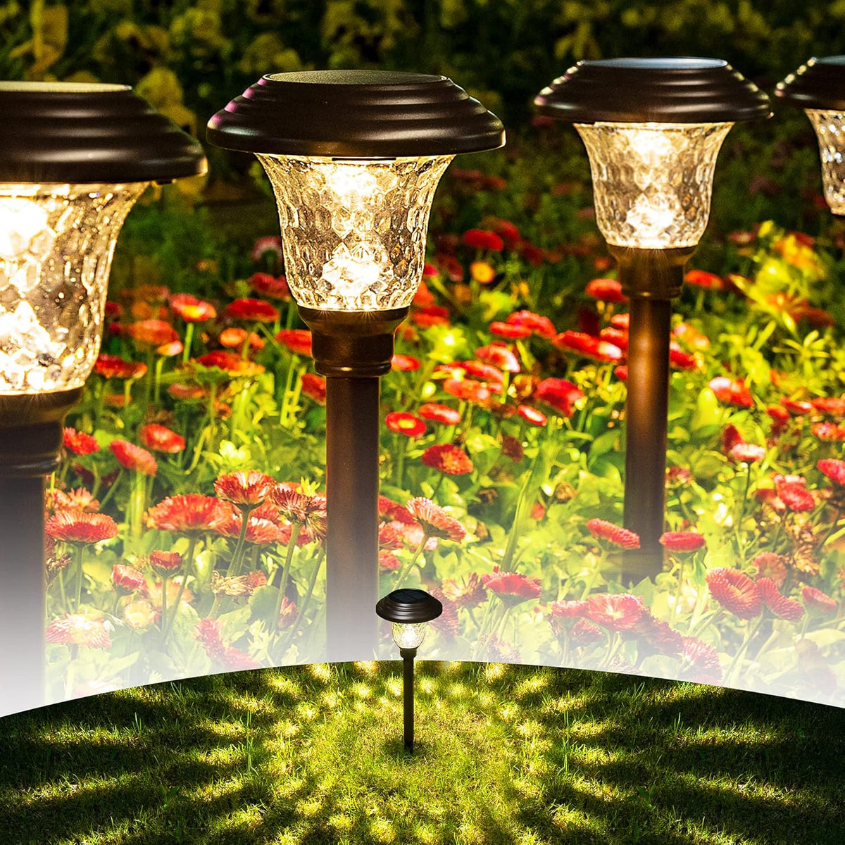 8 Pack Solar Pathway Lights, Stainless Steel J452158