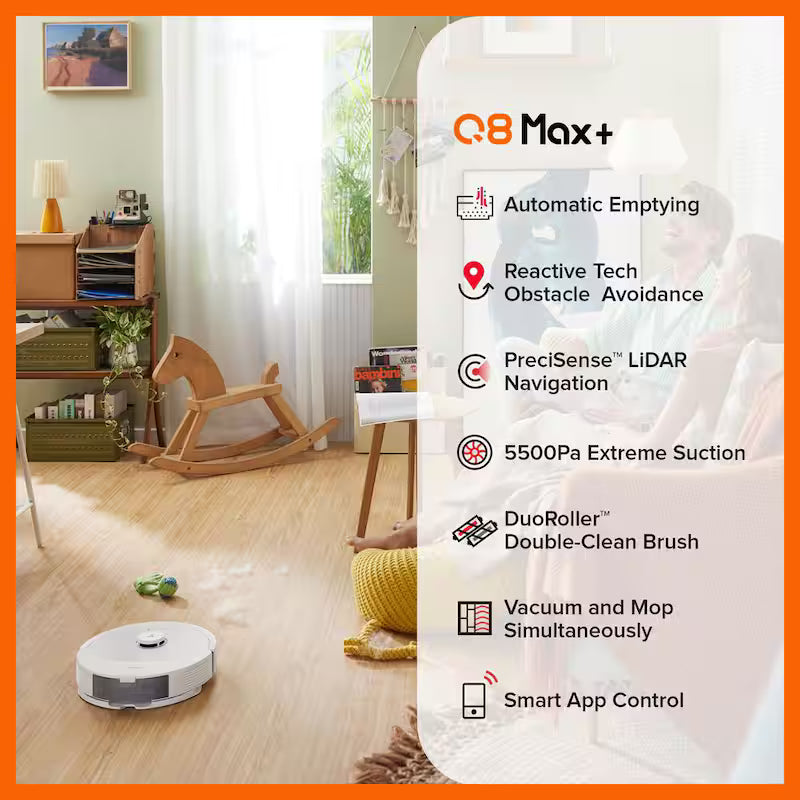 White Robotic Vacuum and Mop P438815