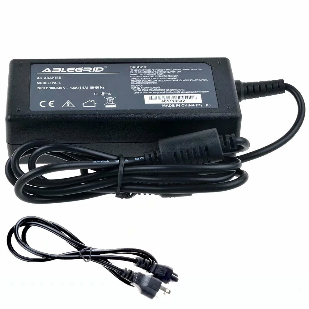 AC/DC Adapter Power Supply Cord Charger with Barrel Round Plug Tip U553