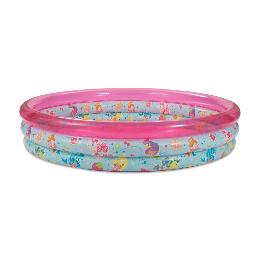 Round Inflatable 3-Ring Kiddie Splash Play Pool Pink I864434