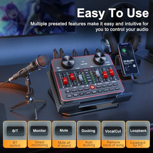 Audio Mixer Sound Card Condenser Microphone E105