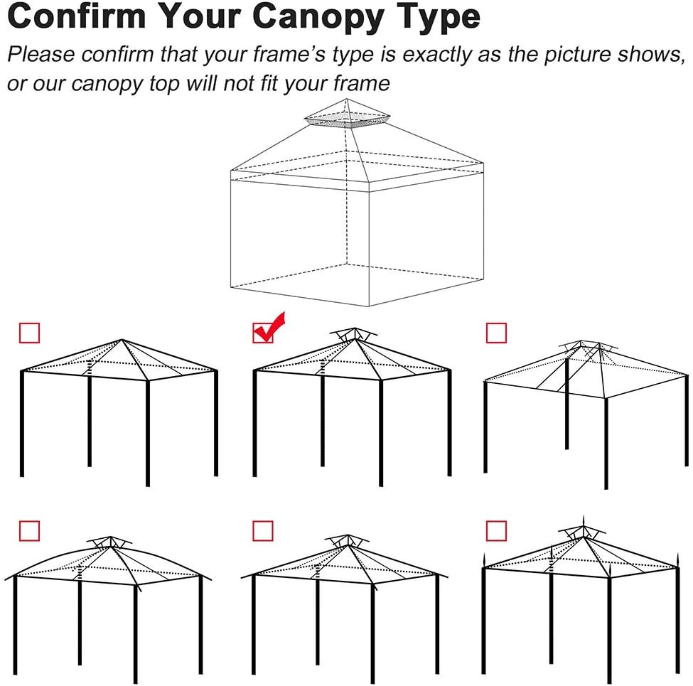 White 10'x10' Gazebo Top Replacement Mesh Net P68267