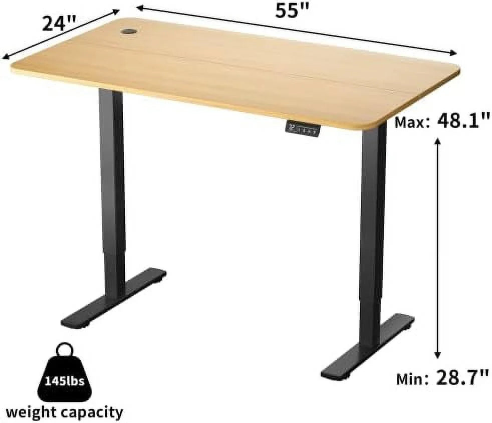 Electric Adjustable Standing Desk 63 x 24 with Memory Preset O587