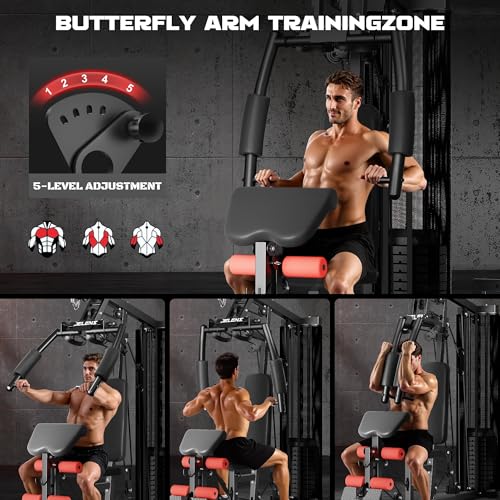 Multifunctional Home Gym with 150LBS Weight Stack J296767