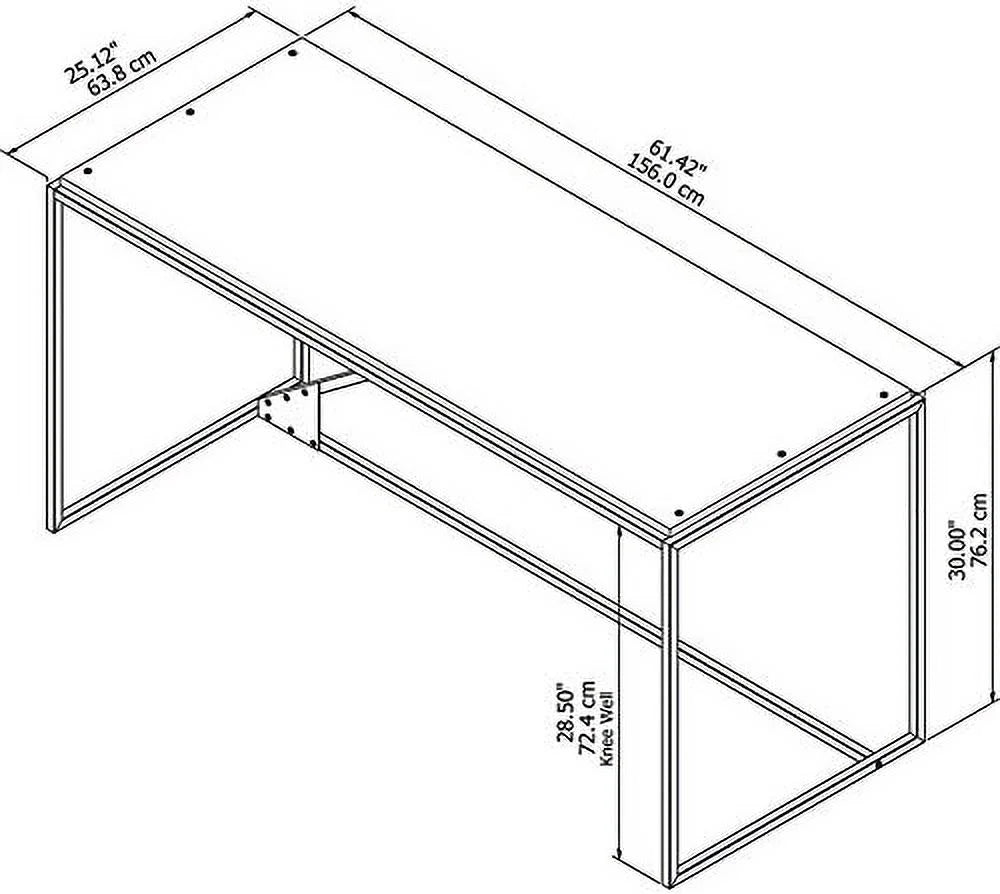 62" Industrial Wood Writing Desk H766