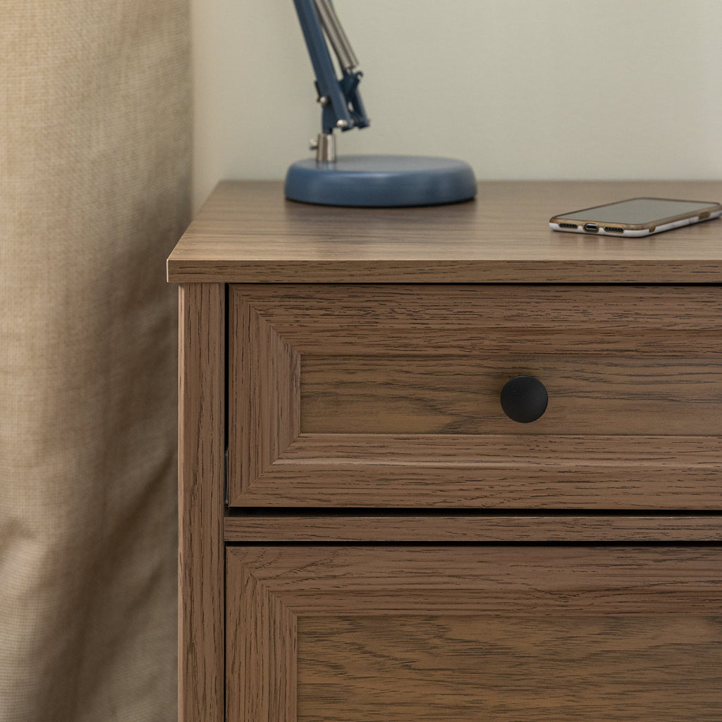 Dark Walnut 1 Door and Drawer Nightstand W98369