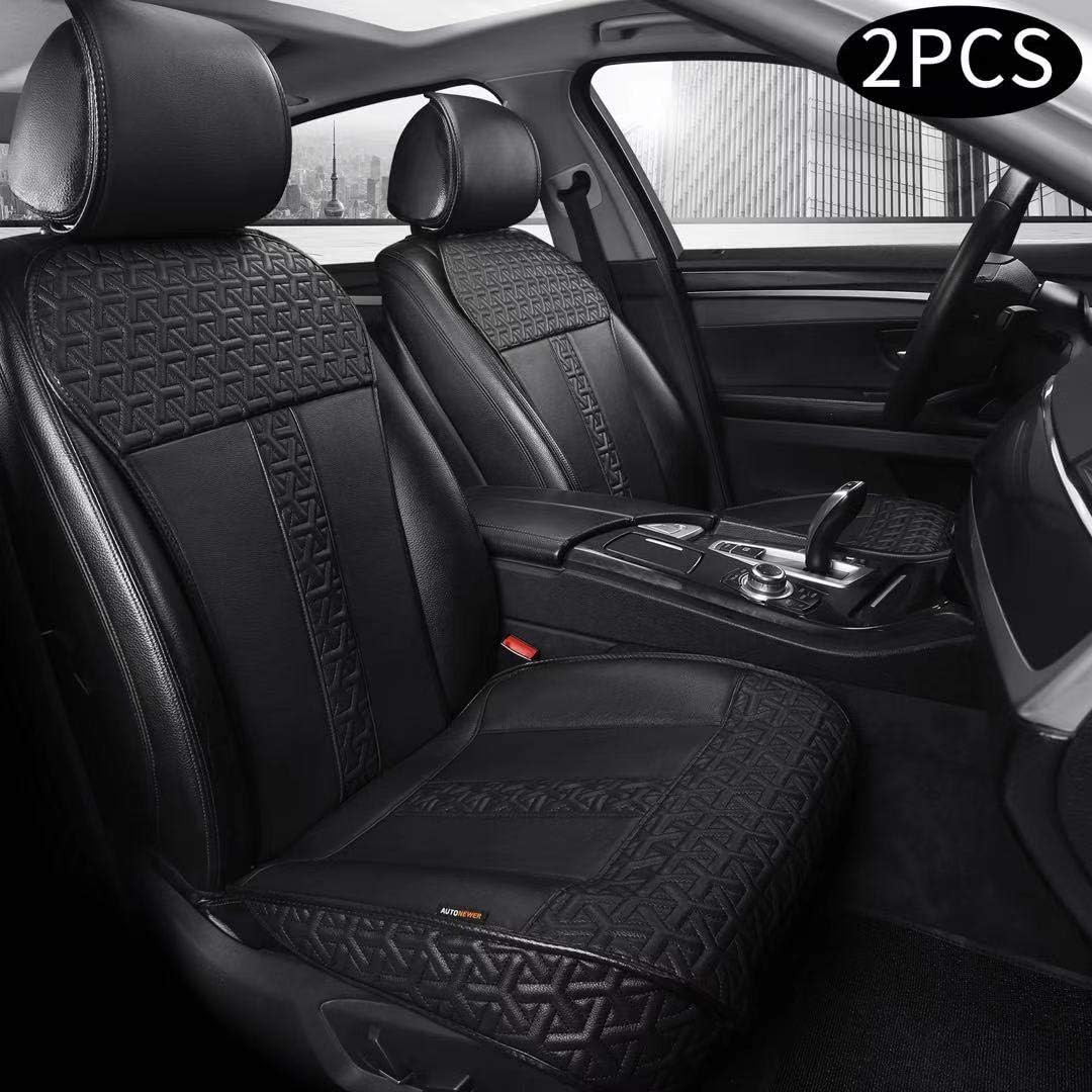 Leather PU Car Seat Cover Black 2PCS V203016