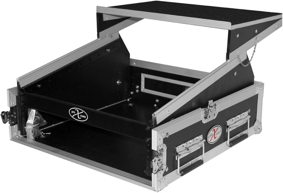 2 Space 10U Slant DJ Mixer Combo Rack with Sliding Laptop Shelf G257735