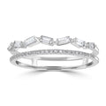 14K White Gold Diamond Split Shank Ring I538