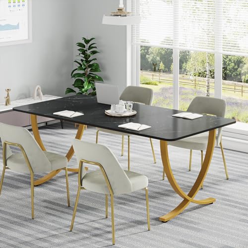 63” White and Gold Executive Desk T316169