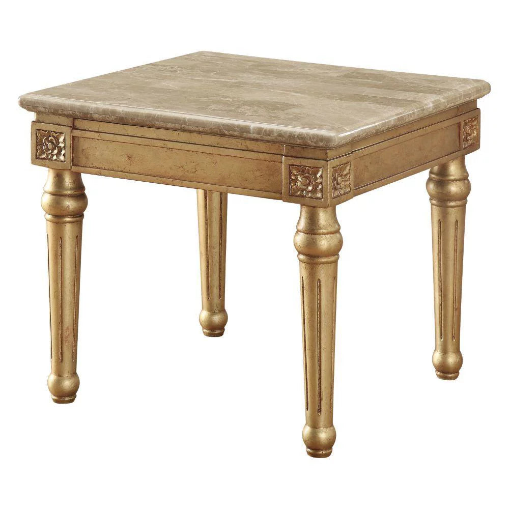 Beige Marble Antique Gold 3pcs Living Room Set Y971326