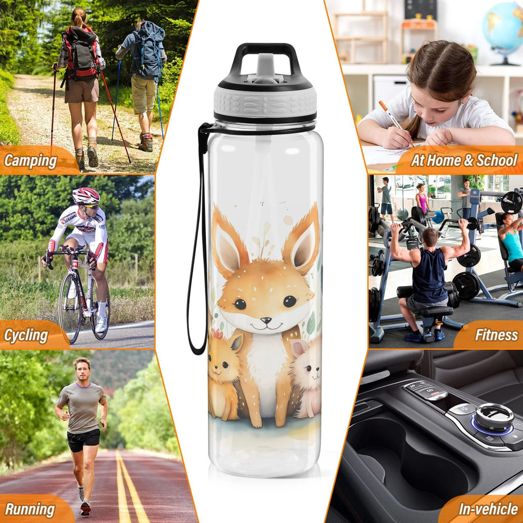 32oz Tritan Leakproof Clear Water Bottle with Straw G814