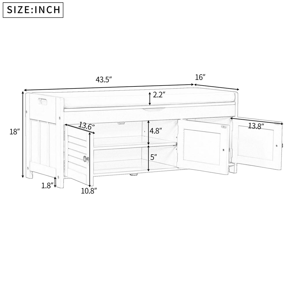 Blue Storage Bench I20596