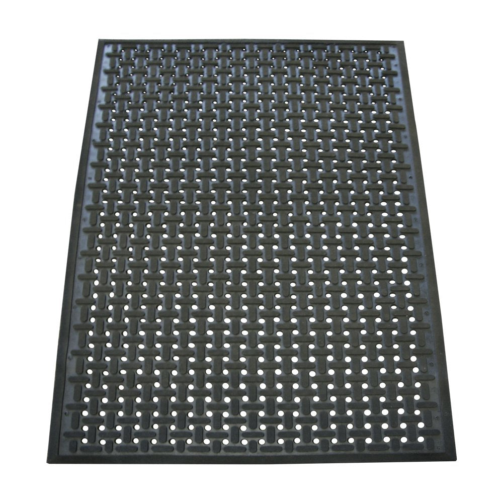 Anti-Slip Grease Proof Kitchen Mat, 3/8 x 36 x 60, Black L36255