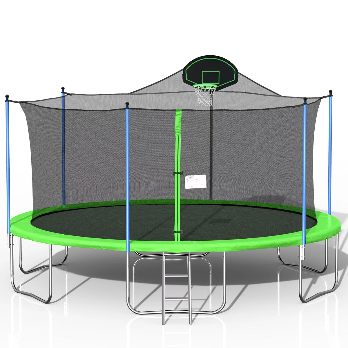 14FT Trampoline with Basketball Hoop and Safety Enclosure Net Z455127