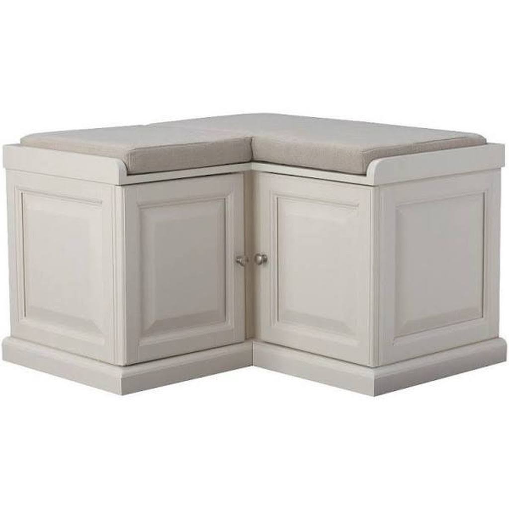 White Storage Bench D38806