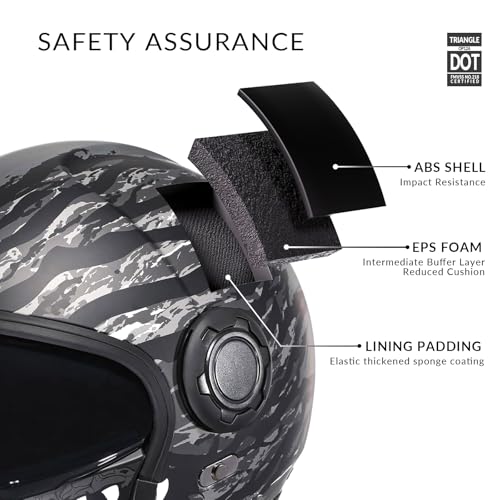 Full Face Motorcycle Helmet, Dual Visor with Internal Tinted Sunshield, Black, L L98967