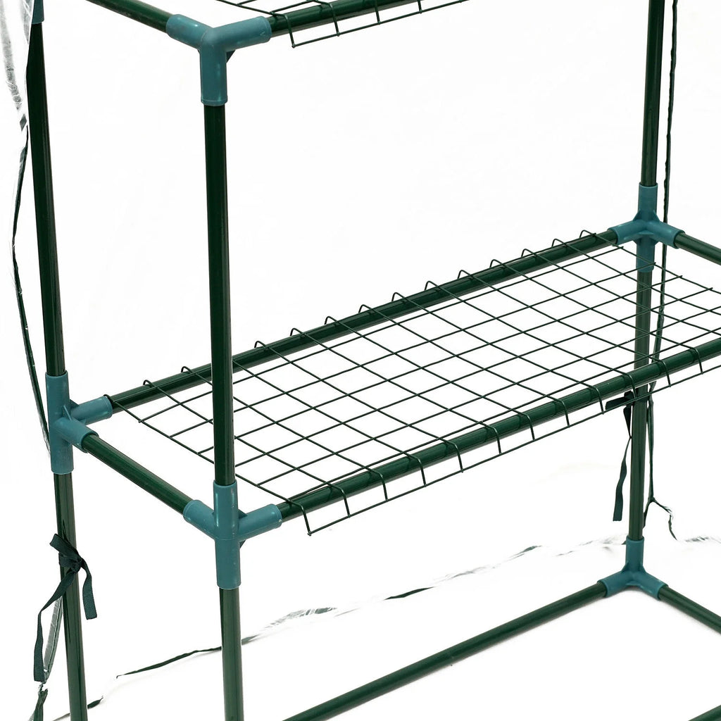 Portable Mini Walk-In Greenhouse with 3 Tier Shelves V48901