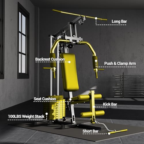 100LBS Weight Stack Multifunctional Home Gym Exercise Equipment Z239