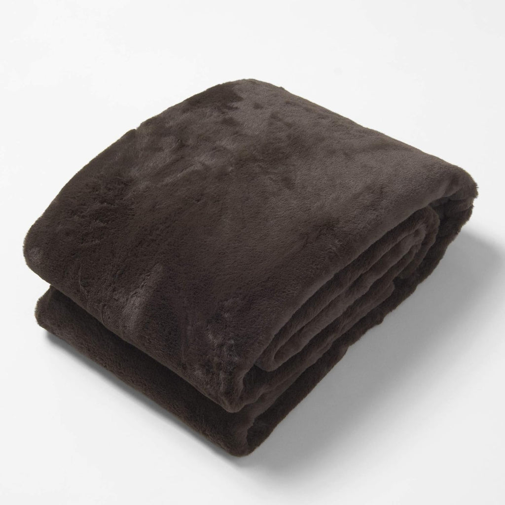 Luxe Faux Fur Throw - Chocolate - 58" W X 60" L G111781