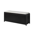 Black Wood Storage Bench with 2 Cabinets U980117