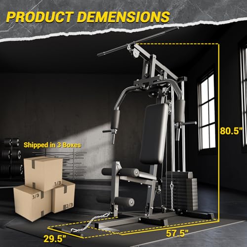 100LBS Weight Stack Multifunctional Home Gym Exercise Equipment Z239