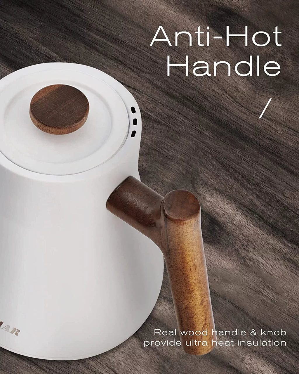 Electric Gooseneck Kettle 1200W 34oz 18/8 Stainless Steel Inner Temperature Control W778875